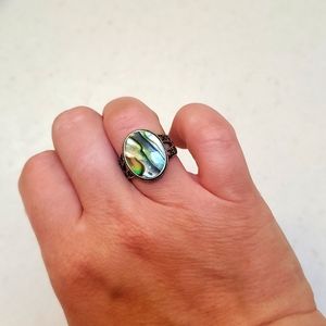Abalone Shell Sterling Silver Ring